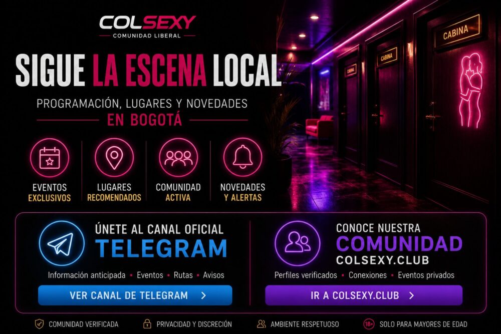 Programación, lugares y novedades de la comunidad Colsexy en Bogotá